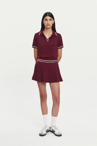 Slam Polo Top in Maroon