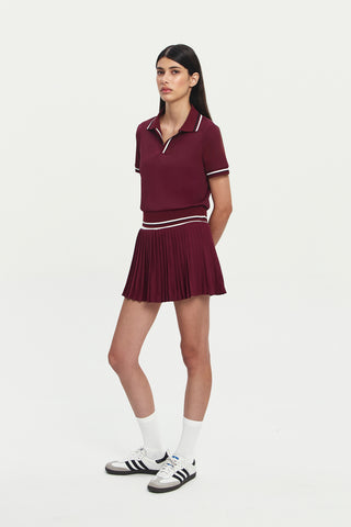 Slam Polo Top in Maroon