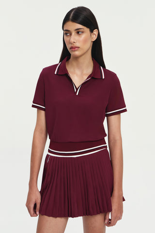 Slam Polo Top in Maroon