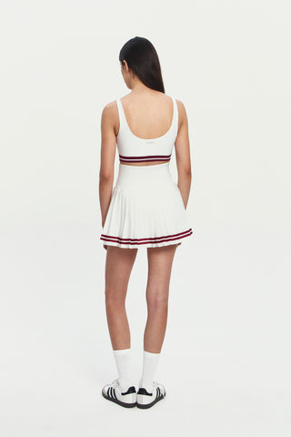 Arise Pleated High Waist Skirt in White