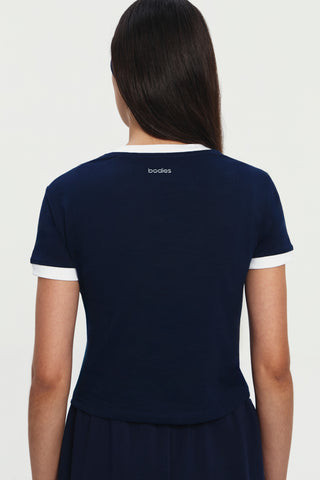 Le Club Cotton Tee Contrast in Navy
