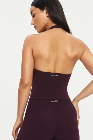 Prive Halter Bra Top in Mulberry