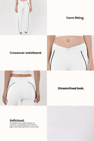 Firm Contrast Legging in Black