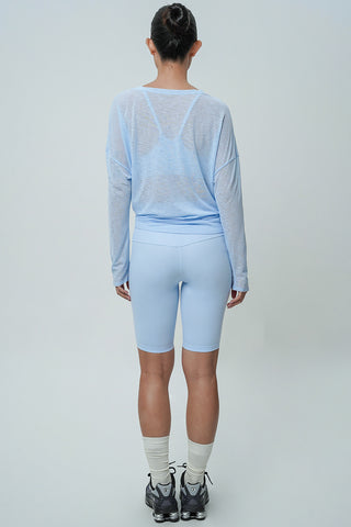 Asana Biker Shorts in Cloudy Blue