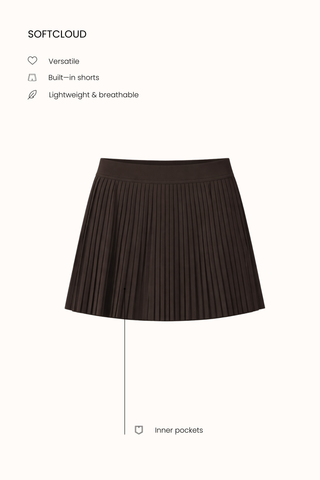 Glint Pleated Skirt in Espresso