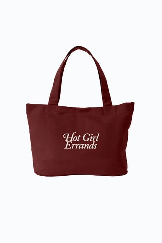 Hot Girl Errands Tote Bag in Wine
