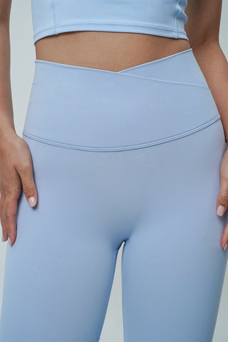 Ideal Slit Flare Pants in Light Blue
