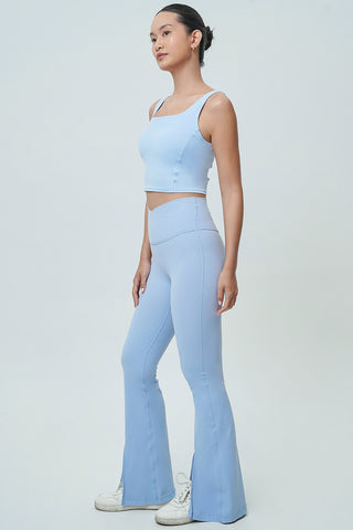 Ideal Slit Flare Pants in Light Blue