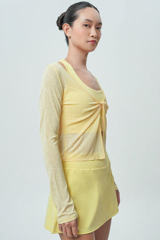 Knot Long Sleeve Top in Butter