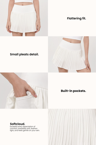Lavish Pleated Tennis Skirt in White