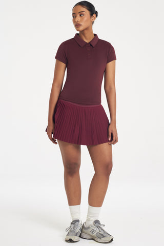Prime Polo Top in Wine (Last Pieces)