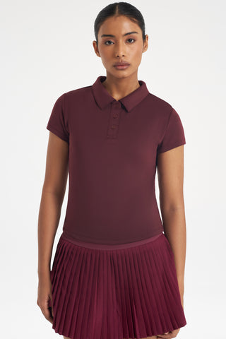 Prime Polo Top in Wine (Last Pieces)