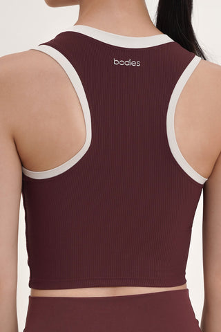 Muse Rib Bra Top in Burgundy Wine