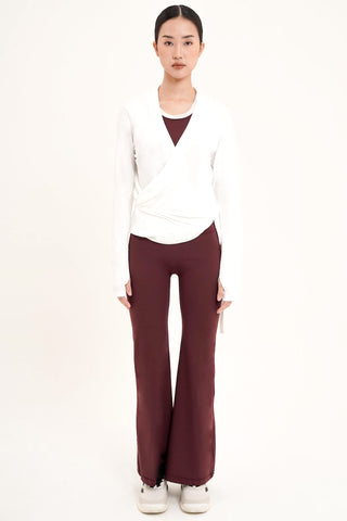 Valley Wrap Top in White (L-XL LEFT)
