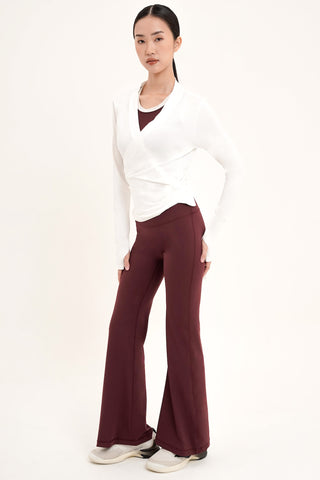 Ultralite Flare Pants in Burgundy Wine