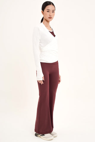 Ultralite Flare Pants in Burgundy Wine