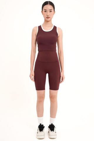 Muse Rib Bra Top in Burgundy Wine