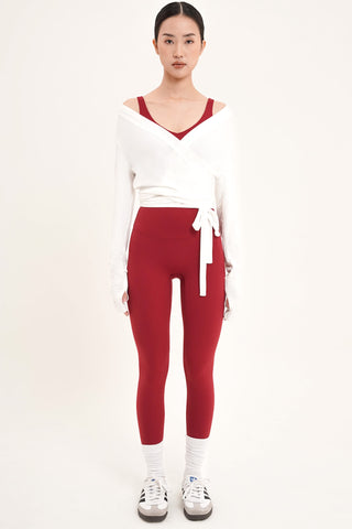 Valley Wrap Top in White (L-XL LEFT)