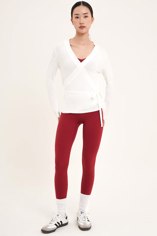 Valley Wrap Top in White (L-XL LEFT)