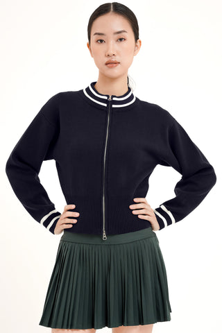 Warm-Up Knit Jacket in Midnight Navy