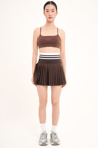 Sideline Pleated Skirt in Espresso