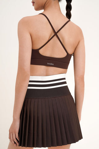 Sideline Pleated Skirt in Espresso