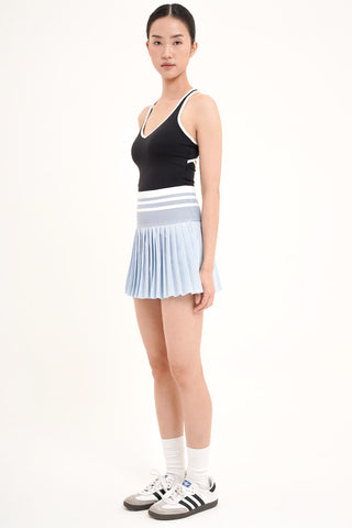 Sideline Pleated Skirt in Baby Blue