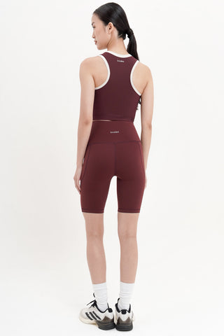 Muse Rib Bra Top in Burgundy Wine