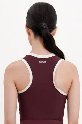 Muse Rib Bra Top in Burgundy Wine