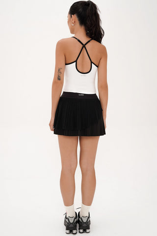 Heart Contrast Bra Tank in White