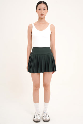 Lavish Pleated Tennis Skirt in Forest