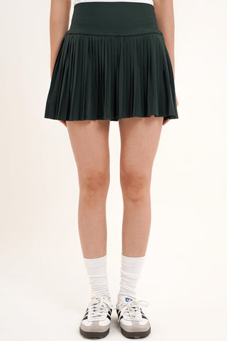 Lavish Pleated Tennis Skirt in Forest