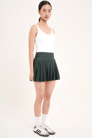 Lavish Pleated Tennis Skirt in Forest