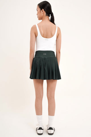 Lavish Pleated Tennis Skirt in Forest