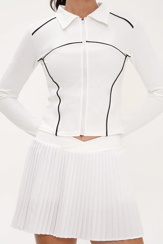 Circuit Pleated Skirt in White