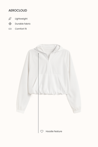 Supreme Half-Zip Hoodie in White