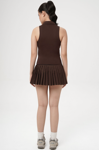Sideline Pleated Skirt in Espresso