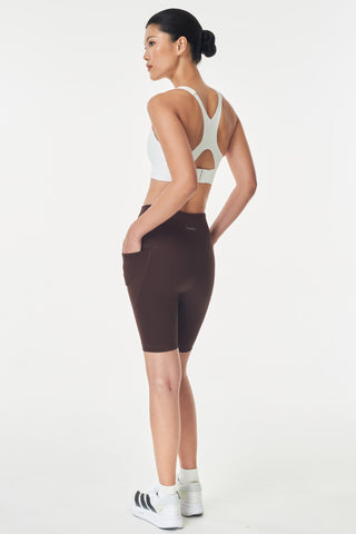 Split High Impact Bra in White