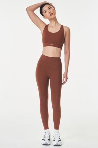 Split High Impact Bra in Caramel