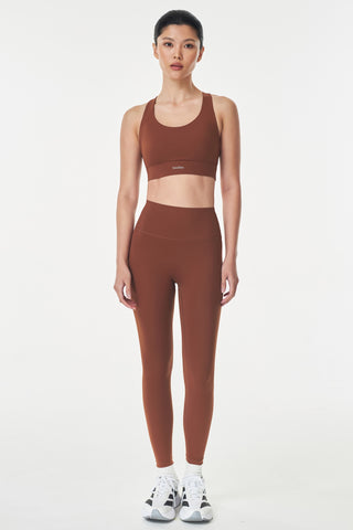 Split High Impact Bra in Caramel
