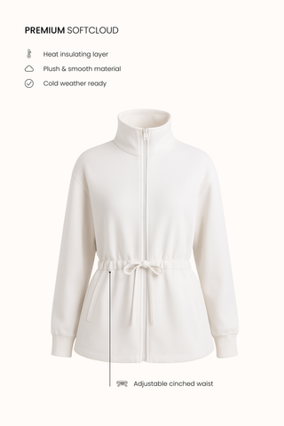 Syncra+ High-Neck Jacket in Eggshell