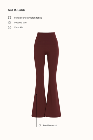 Ultralite Flare Pants in Burgundy Wine