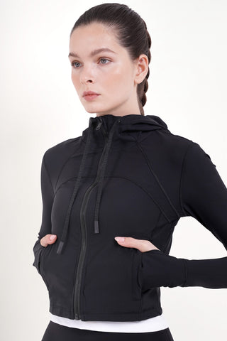 Lightweight Cropped Jacket in Black