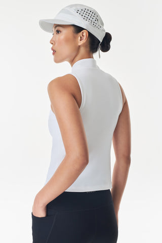 Ventra Zipper Tank Top in White