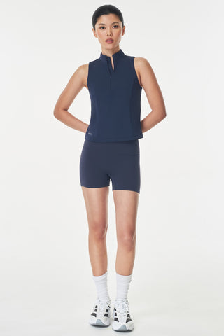 Ventra Zipper Tank Top in Midnight Navy