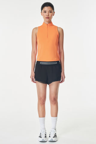Ventra Zipper Tank Top in Orange