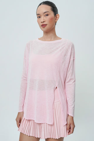 Frequency Long Sleeve Top in Rosé (LAST PIECE)