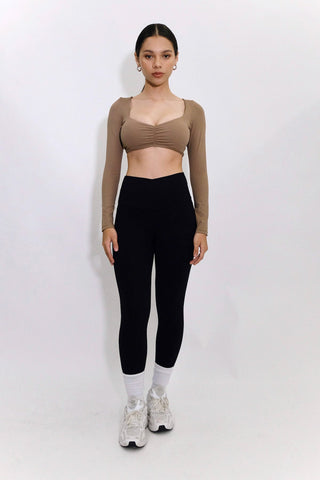 Sense Long Sleeve Bra Top Brown (LAST PIECE)