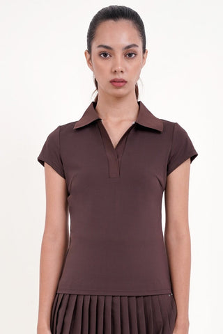 Baseline Polo Top in Espresso
