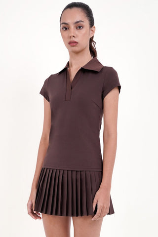 Baseline Polo Top in Espresso